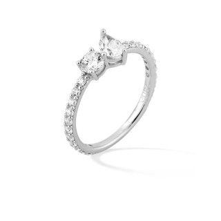 Anillo Toi & Moi Twist acompañado plata