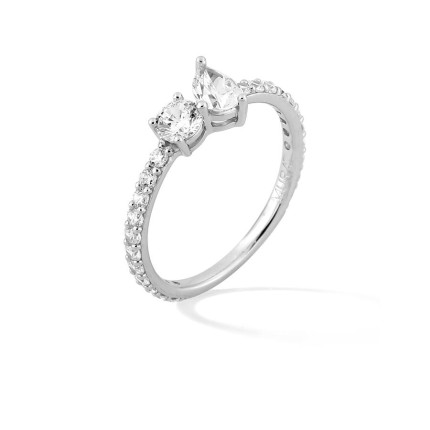 Anillo Toi & Moi Twist acompañado plata