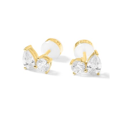 Pendientes Toi & Moi Twist dorados
