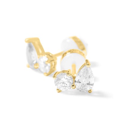 Pendientes Toi & Moi Twist dorados