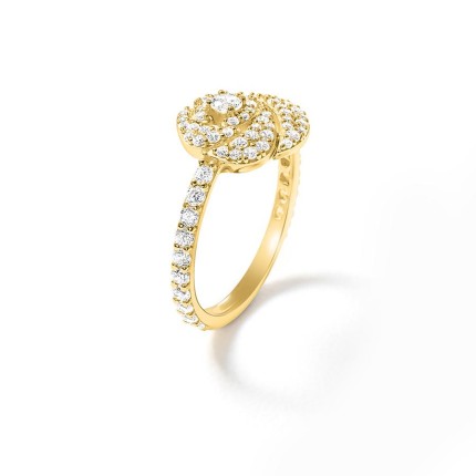 Anel La Rose Pavée dourado