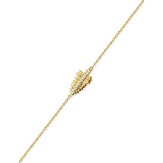 Pulseira La Folha de Samambaia dourada