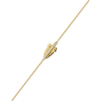 Pulseira La Folha de Samambaia dourada