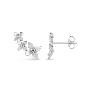 Brincos com flores e zircônia Oro Vivo