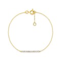 Pulsera de oro 9K barra central con circonitas