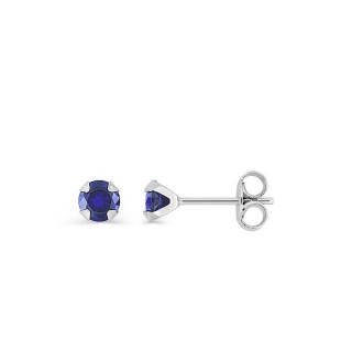 Brincos de prata com zircônia azul de 5 mm