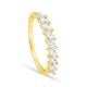 Anel ouro 9K amarelo com nove zircónias marquesa
