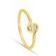 Anillo de oro amarillo de 9K con circonita cúbica blanca redonda