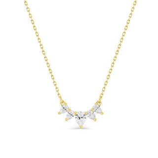 Colar em ouro amarelo 9K com cinco zircónias em forma de pera