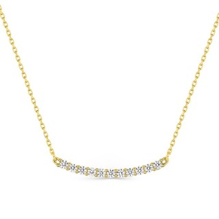 Collar de oro amarillo de 9K con una hilera de circonitas cúbicas