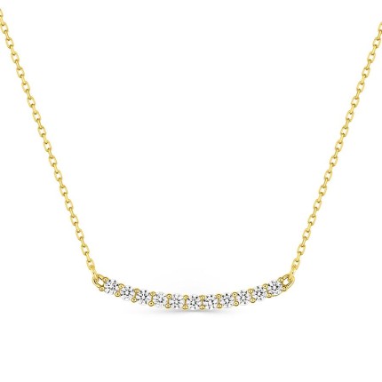 Colar em ouro amarelo 9K com uma fileira de zircónias cúbicas