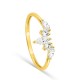 Anel em ouro amarelo 9K com zircónias redondas e marquise