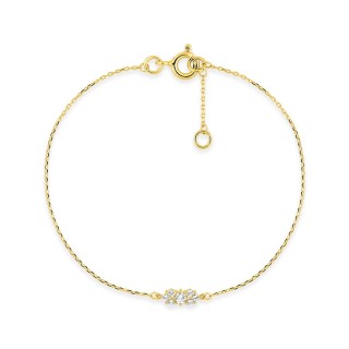Pulsera de oro amarillo de 9K con 7 circonitas cúbicas