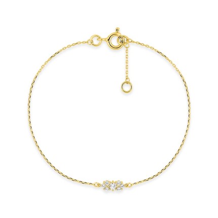 Pulseira em ouro amarelo 9K com 7 zircónias cúbicas