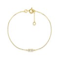 Pulsera de oro amarillo de 9K con 7 circonitas cúbicas