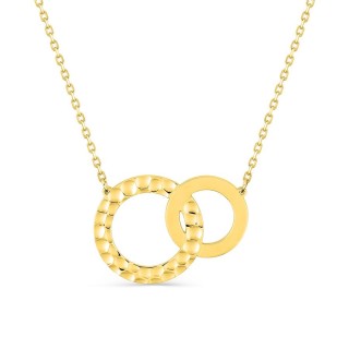 Collar bañado en oro con anillos entrelazados