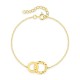 Pulseira banhada a ouro com anéis entrelaçados
