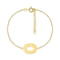 Pulsera bañada en oro con diseño ovalado martillado