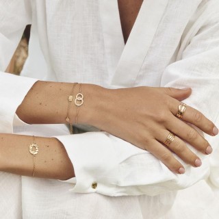 Pulseira banhada a ouro, com padrão sofisticado