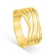 Anillo ancho bañado en oro de múltiples hebras