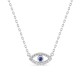 Collar de plata de ley 925 rodiada con circonitas cúbicas redondas blancas y azules