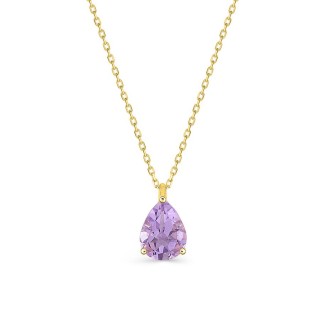 Collar de oro amarillo de 9K con amatista