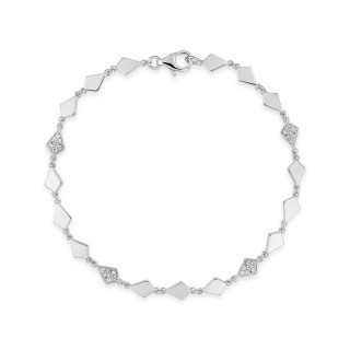 Pulseras con motivos geométricos en plata de ley 925 rodiada y circonitas