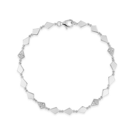 Pulseiras com padrões geométricos em prata de lei 925 com banho de ródio e zircónias