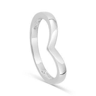 Anillo de plata 925 chapado en rodio en V