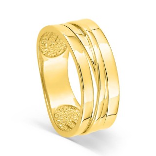 Anillo chapado en oro de cuatro filas