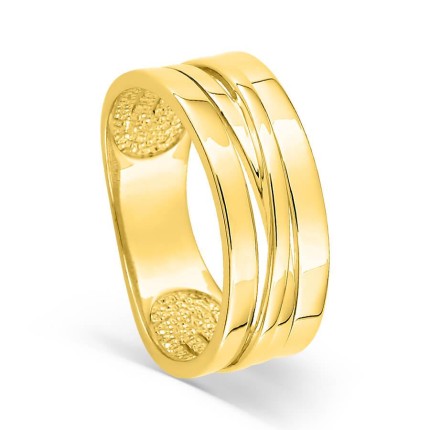 Anillo chapado en oro de cuatro filas