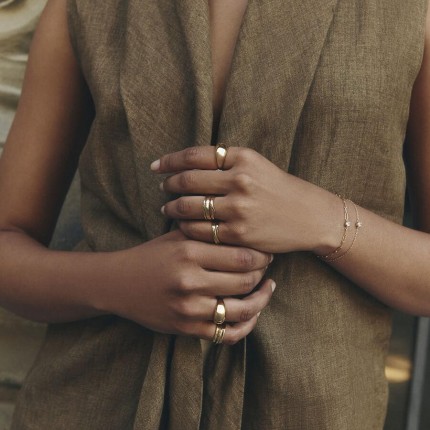 Alianza de boda chapada en oro con 3 anillos, 2 mm