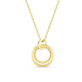 Colar banhado a ouro com anéis entrelaçados