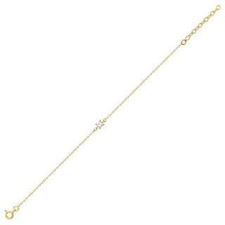 Pulsera de cadena tipo curb chapada en oro con circonita