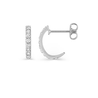 Pendientes de plata medio aro con circonita