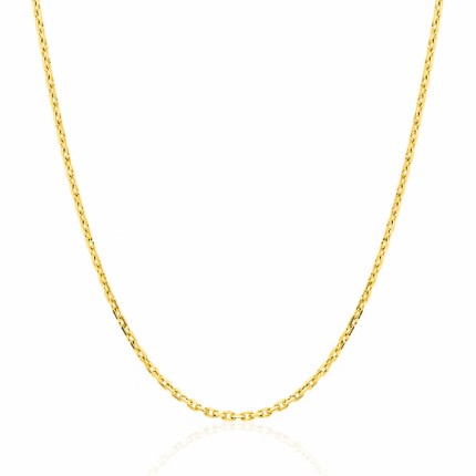 Cadena forzada diamantada de 1,30 mm chapada en oro