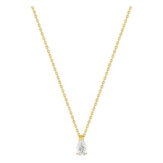 Collar de oro amarillo 18K con diamante creado talla pera 0,50 ct