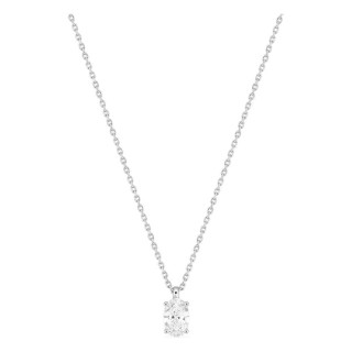 Colar em ouro branco 18K com diamante criado oval 0,50 ct