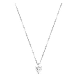Colar em ouro branco 18K com diamante criado lapidação coração 0,38 ct