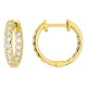 Brincos de argola em ouro amarelo 18K de 16 mm com diamantes criados 1,05 ct