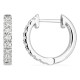 Pendientes de aro de oro blanco 18K de 14 mm con diamantes creados 0,42 ct