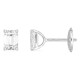 Pendientes de botón de oro blanco 18K con diamantes creados talla esmeralda 1,00 ct