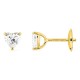 Pendientes de botón de oro amarillo 18K con diamantes creados talla corazón 0,76 ct
