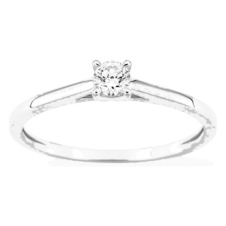 Anel solitário em ouro branco 9K com diamante criado 0,15 ct