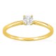 Anel solitário em ouro amarelo 18K com diamante criado 0,20 ct