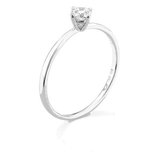 Anel solitário em ouro branco 18K com diamante criado 0,20 ct