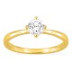 Anel solitário em ouro amarelo 18K com diamante criado 0,50 ct