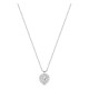 Collar de oro blanco 9K con colgante de corazón y diamantes creados 0,29 ct
