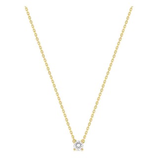 Colar solitário em ouro amarelo 18K com diamante criado 0,20 ct