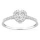 Anillo de oro blanco 9K con diamantes creados 0,37 ct y centro talla corazón en halo